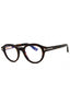 052 - dark havana/clear/blue-light block lens