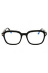 001 - shiny black/clear/blue-light block lens