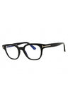 001 - shiny black/clear/blue-light block lens