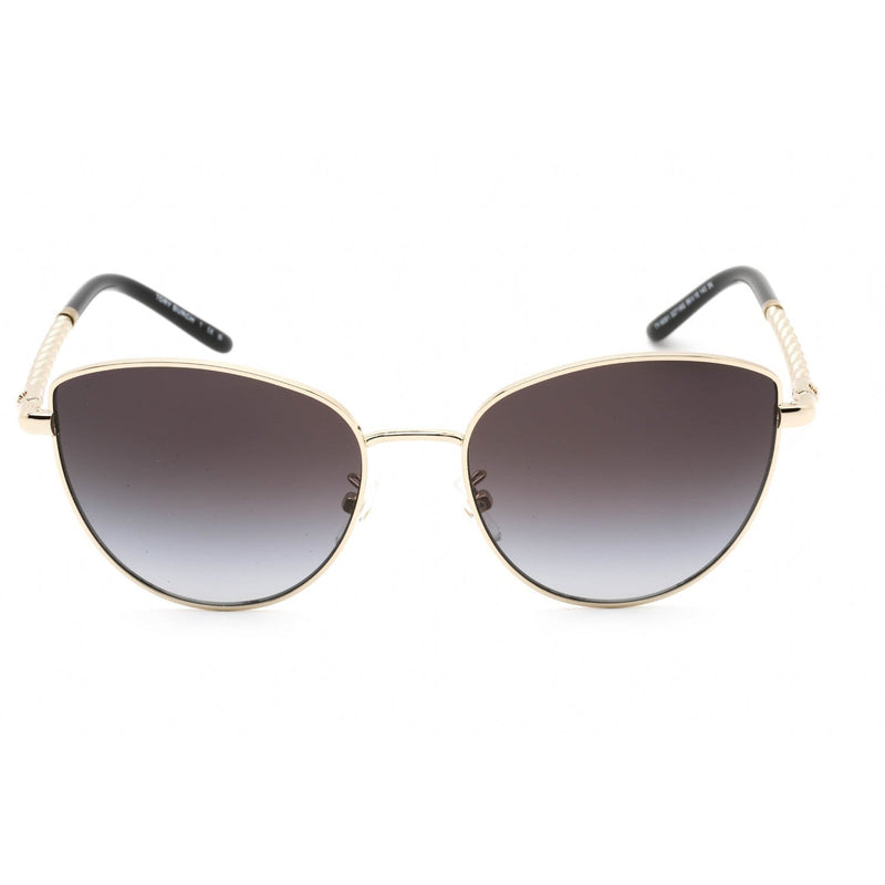 Tory Burch 0TY6091 Sunglasses Shiny Light Gold/Grey Gradient Women's-AmbrogioShoes