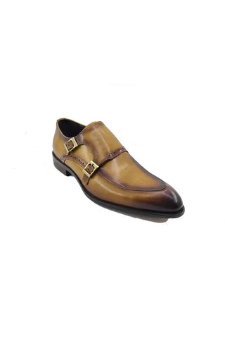 Carrucci KS479-05 Leather Double Monk-Strap