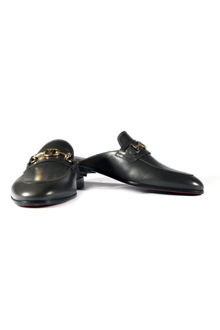 Valentino 19700/M Gray Leather Slipper Mules (VAL1001)-AmbrogioShoes