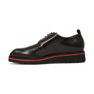 Valentino Dante Men's Shoes Polished Calf-Skin Leather "V" logo Derby (VAL1009)-AmbrogioShoes
