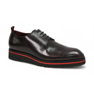 Valentino Dante Polished Calf-Skin Leather "V" logo Derby (VAL1009)-AmbrogioShoes