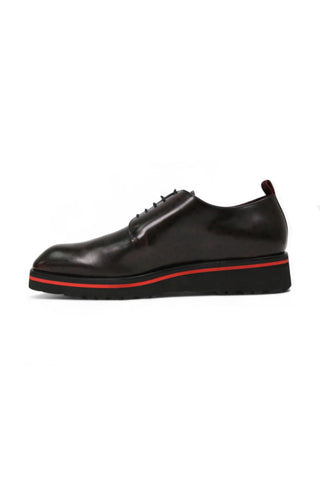 Valentino Dante Polished Calf-Skin Leather "V" logo Derby (VAL1009)-AmbrogioShoes