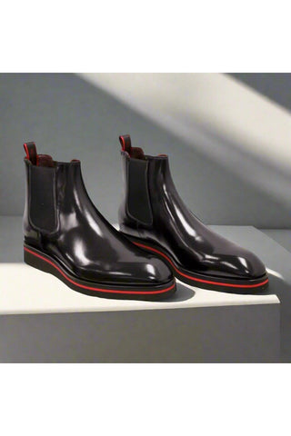 Valentino Dayton Polished Leather Chelsea Boots (VAL1011)