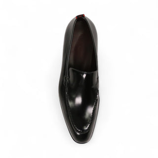 Valentino Deacon 19521 Men's Shoes Polished Calf-Skin Leather Slip-On Black Loafers (VAL1008)-AmbrogioShoes