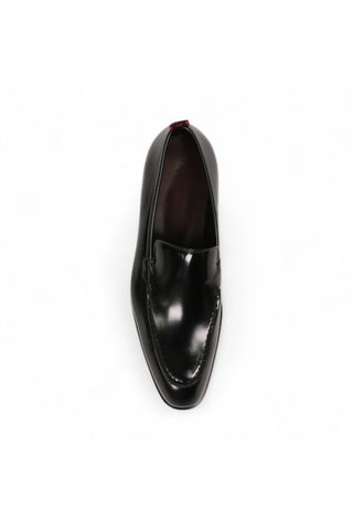 Valentino Deacon 19521 Polished Calf-Skin Leather Slip-On Black Loafers (VAL1008)-AmbrogioShoes