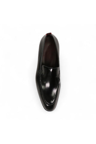Valentino Deacon 19521 Polished Leather Slip-On Black Loafers (VAL1008)