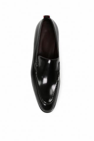 Valentino Deacon 19521 Polished Leather Slip-On Black Loafers (VAL1008)-AmbrogioShoes
