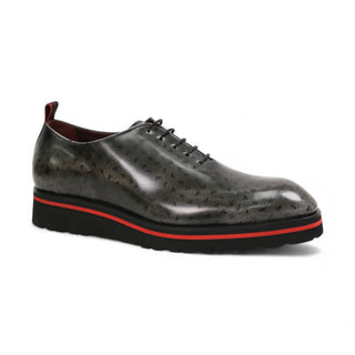 Valentino Dult Men's Shoes Polished Calf-Skin Leather Whole Cut Oxfords (VAL1010)-AmbrogioShoes