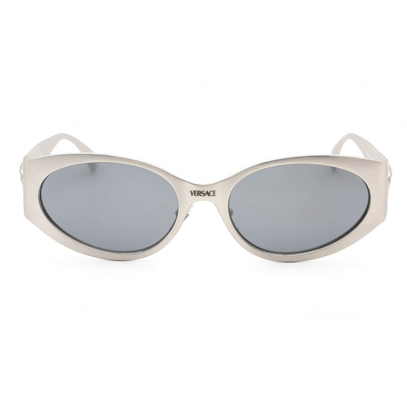Versace 0VE2263 Sunglasses Matte Silver / Light Grey Mirror-AmbrogioShoes