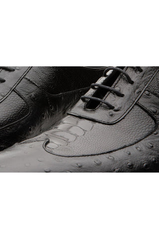 Vinci Alabama Embossed Leather Oxford - Black-AmbrogioShoes
