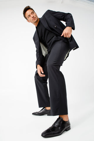 Vinci Alabama Embossed Leather Oxford - Black-AmbrogioShoes