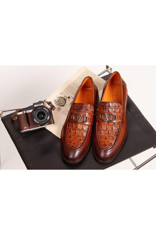 Vinci Amsterdam Leather Horse-Bit Loafer - Tan-AmbrogioShoes