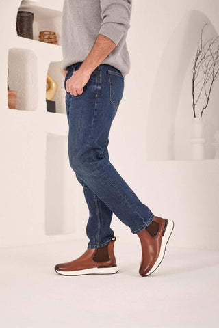 Vinci Apex Leather Boot - Tan-AmbrogioShoes