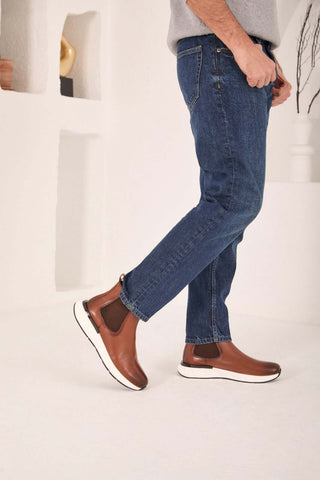 Vinci Apex Leather Boot - Tan-AmbrogioShoes