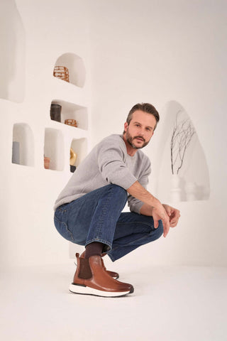 Vinci Apex Leather Boot - Tan-AmbrogioShoes