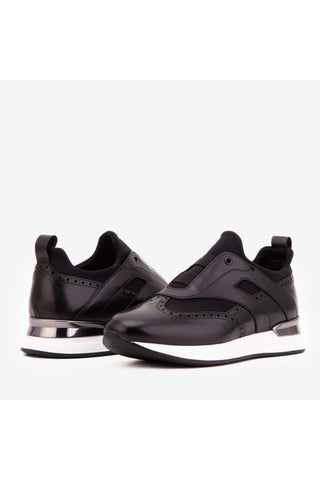 Vinci Arcadia Leather Sneaker - Black-AmbrogioShoes