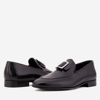 Vinci Astoria Buffalo Loafer - Black-AmbrogioShoes