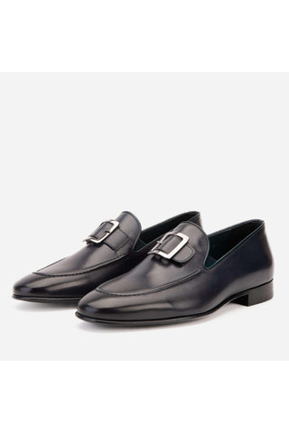 Vinci Astoria Buffalo Loafer - Navy-AmbrogioShoes