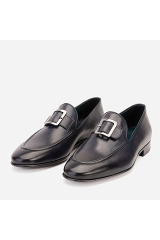 Vinci Astoria Buffalo Loafer - Navy-AmbrogioShoes