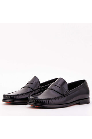 Vinci Belmont Polished Leather Penny Loafer - Black-AmbrogioShoes