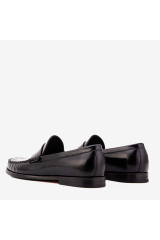 Vinci Belmont Polished Leather Penny Loafer - Black-AmbrogioShoes
