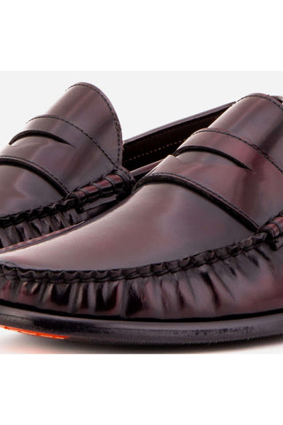 Vinci Belmont Polished Leather Penny Loafer - Burgundy-AmbrogioShoes