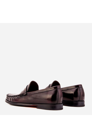 Vinci Belmont Polished Leather Penny Loafer - Burgundy-AmbrogioShoes