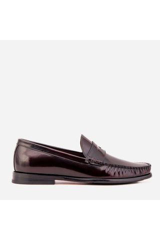 Vinci Belmont Polished Leather Penny Loafer - Burgundy-AmbrogioShoes