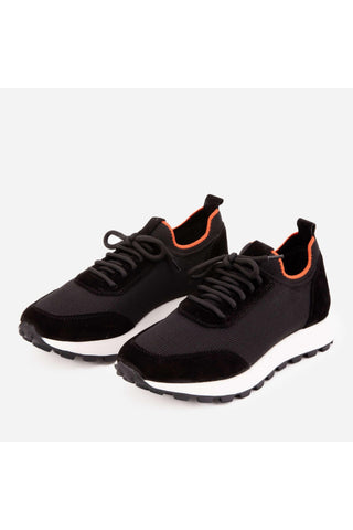 Vinci Berlin Suede & Fabric Sneaker - Black-AmbrogioShoes
