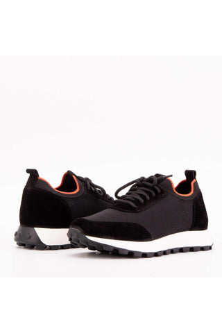 Vinci Berlin Suede & Fabric Sneaker - Black-AmbrogioShoes
