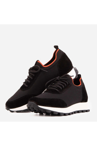 Vinci Berlin Suede & Fabric Sneaker - Black-AmbrogioShoes