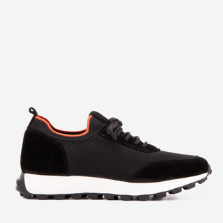 Vinci Berlin Suede & Fabric Sneaker - Black-AmbrogioShoes