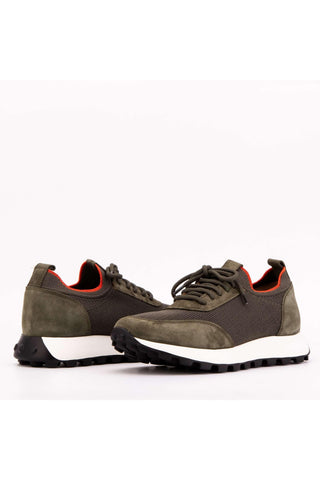 Vinci Berlin Suede & Fabric Sneaker - Green-AmbrogioShoes