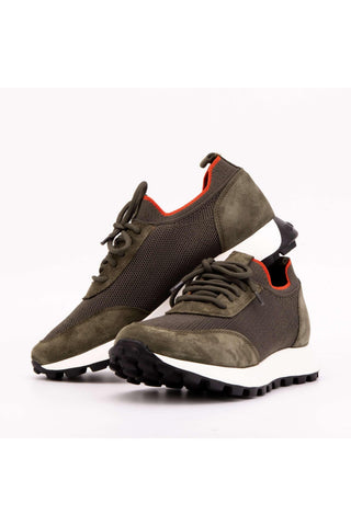 Vinci Berlin Suede & Fabric Sneaker - Green-AmbrogioShoes