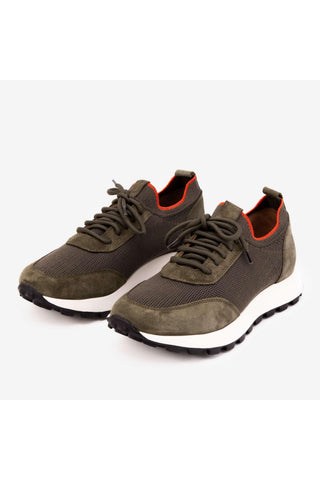 Vinci Berlin Suede & Fabric Sneaker - Green-AmbrogioShoes