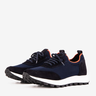 Vinci Berlin Suede & Fabric Sneaker - Navy-AmbrogioShoes