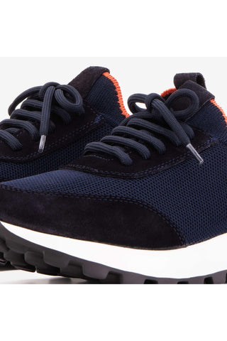 Vinci Berlin Suede & Fabric Sneaker - Navy-AmbrogioShoes