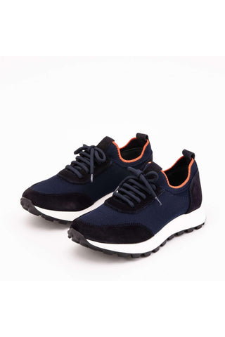 Vinci Berlin Suede & Fabric Sneaker - Navy-AmbrogioShoes