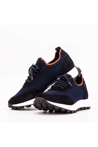 Vinci Berlin Suede & Fabric Sneaker - Navy-AmbrogioShoes