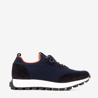 Vinci Berlin Suede & Fabric Sneaker - Navy-AmbrogioShoes