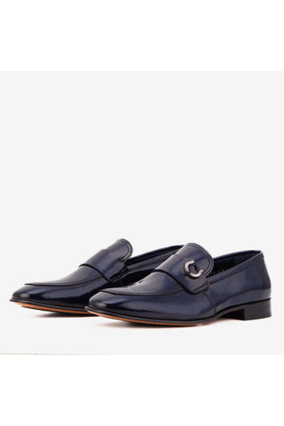 Vinci Blackwell Patent Loafer - Navy-AmbrogioShoes