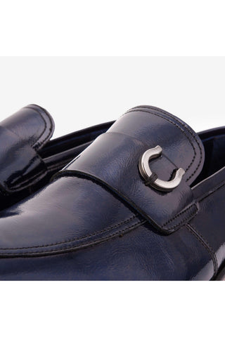 Vinci Blackwell Patent Loafer - Navy-AmbrogioShoes