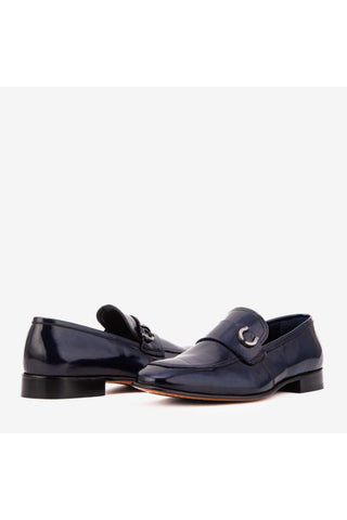 Vinci Blackwell Patent Loafer - Navy-AmbrogioShoes