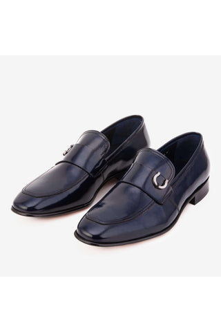 Vinci Blackwell Patent Loafer - Navy-AmbrogioShoes