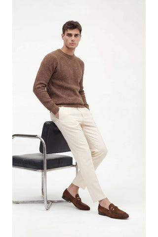 Vinci Brooks Suede Horse-Bit Loafer - Brown-AmbrogioShoes