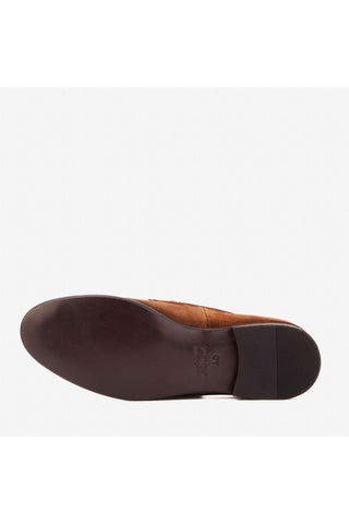 Vinci Brooks Suede Horse-Bit Loafer - Brown-AmbrogioShoes