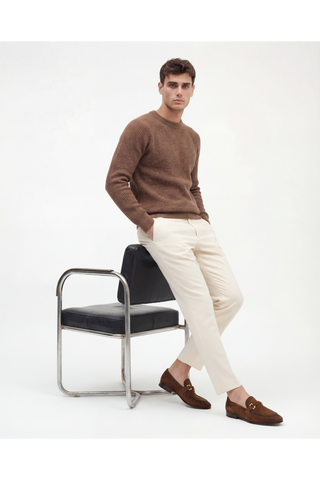 Vinci Brooks Suede Horse-Bit Loafer - Brown-AmbrogioShoes